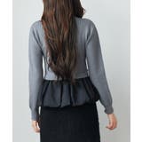 異素材フリルバルーンペプラムニットトップス | SAISON DE PAPILLON | 詳細画像6