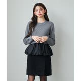 異素材フリルバルーンペプラムニットトップス | SAISON DE PAPILLON | 詳細画像8