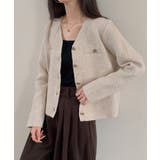 Vネックのショート丈ニットカーディガン | SAISON DE PAPILLON  | 詳細画像11 