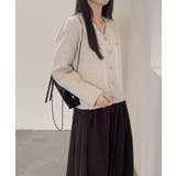 Vネックのショート丈ニットカーディガン | SAISON DE PAPILLON  | 詳細画像16 