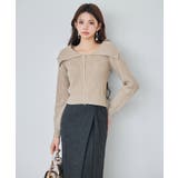 パール付きダブルジップニットカーディガン | SAISON DE PAPILLON | 詳細画像7