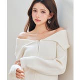 パール付きダブルジップニットカーディガン | SAISON DE PAPILLON | 詳細画像15