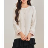 アイボリー | 表裏配色ジャカード編みカーディガン | SAISON DE PAPILLON