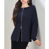 ネイビー | 3WAYダブルジップニットカーディガン | SAISON DE PAPILLON