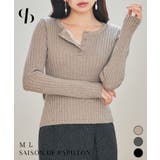 胸元レースリブ編みニットトップス | SAISON DE PAPILLON | 詳細画像1