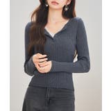 胸元レースリブ編みニットトップス | SAISON DE PAPILLON | 詳細画像3