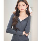 胸元レースリブ編みニットトップス | SAISON DE PAPILLON | 詳細画像7