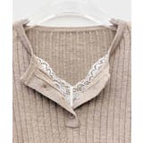 胸元レースリブ編みニットトップス | SAISON DE PAPILLON | 詳細画像28