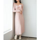 アシンメトリネック長袖ミディ丈ニットワンピース | SAISON DE PAPILLON | 詳細画像7