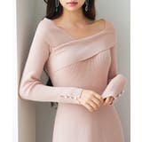 アシンメトリネック長袖ミディ丈ニットワンピース | SAISON DE PAPILLON | 詳細画像9