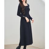 アシンメトリネック長袖ミディ丈ニットワンピース | SAISON DE PAPILLON | 詳細画像22