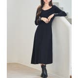 アシンメトリネック長袖ミディ丈ニットワンピース | SAISON DE PAPILLON | 詳細画像24