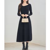 アシンメトリネック長袖ミディ丈ニットワンピース | SAISON DE PAPILLON | 詳細画像25