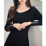 アシンメトリネック長袖ミディ丈ニットワンピース | SAISON DE PAPILLON | 詳細画像27