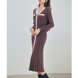 配色リブ編みニットミディ丈ワンピース | SAISON DE PAPILLON | 詳細画像17