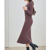 配色リブ編みニットミディ丈ワンピース | SAISON DE PAPILLON | 詳細画像18