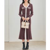 配色リブ編みニットミディ丈ワンピース | SAISON DE PAPILLON | 詳細画像21