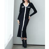 配色リブ編みニットミディ丈ワンピース | SAISON DE PAPILLON | 詳細画像15