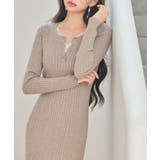 リブ編みレース付きニットワンピース | SAISON DE PAPILLON  | 詳細画像23 