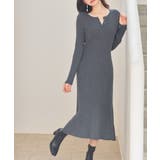 リブ編みレース付きニットワンピース | SAISON DE PAPILLON  | 詳細画像3 