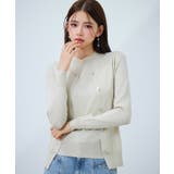 ベージュ | 上品なラメー入りニットアンサンプル | SAISON DE PAPILLON 