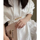 ホワイト | ゴールドバックルパールベルト | SAISON DE PAPILLON 