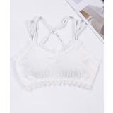 ホワイト | レース&バッククロスブラトップ | SAISON DE PAPILLON