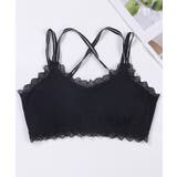 ブラック | レース&バッククロスブラトップ | SAISON DE PAPILLON