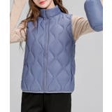 ブルー | ワントーンキルティングダウンベスト | SAISON DE PAPILLON