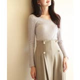 リブ編み暖か裏起毛ストレッチトップス | SAISON DE PAPILLON | 詳細画像6