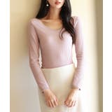 リブ編み暖か裏起毛ストレッチトップス | SAISON DE PAPILLON | 詳細画像27