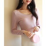 リブ編み暖か裏起毛ストレッチトップス | SAISON DE PAPILLON | 詳細画像28