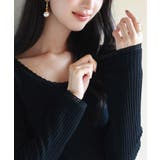 リブ編み暖か裏起毛ストレッチトップス | SAISON DE PAPILLON | 詳細画像23