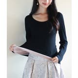 リブ編み暖か裏起毛ストレッチトップス | SAISON DE PAPILLON | 詳細画像15