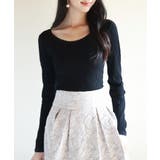 リブ編み暖か裏起毛ストレッチトップス | SAISON DE PAPILLON | 詳細画像18