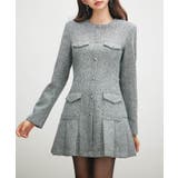 ローウエストミニ丈プリーツツイードワンピース | SAISON DE PAPILLON | 詳細画像3