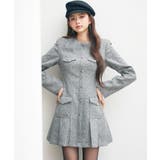 ローウエストミニ丈プリーツツイードワンピース | SAISON DE PAPILLON | 詳細画像4