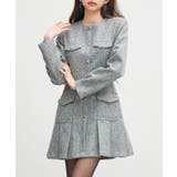 ローウエストミニ丈プリーツツイードワンピース | SAISON DE PAPILLON | 詳細画像5