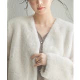 もこもこフェイクファーノーカラージャケット | SAISON DE PAPILLON  | 詳細画像10 