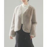 もこもこフェイクファーノーカラージャケット | SAISON DE PAPILLON  | 詳細画像31 