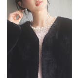 もこもこフェイクファーノーカラージャケット | SAISON DE PAPILLON  | 詳細画像22 