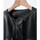 ノーカラーフェイクレザーブルゾン | SAISON DE PAPILLON  | 詳細画像17 