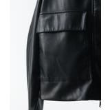 ノーカラーフェイクレザーブルゾン | SAISON DE PAPILLON  | 詳細画像21 