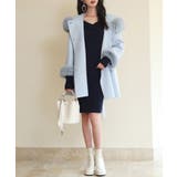 ベルト付きダブルフェイスガウンコート | SAISON DE PAPILLON  | 詳細画像30 