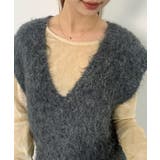 起毛シャギーオーバーサイズVネックベスト | SAISON DE PAPILLON  | 詳細画像26 