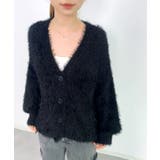 光沢フェザーVネックミドル丈カーディガン | SAISON DE PAPILLON | 詳細画像24