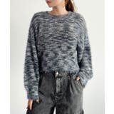 ホワイト×ブラック | シャギーラウンドニットプルオーバー(4色展開) | SAISON DE PAPILLON