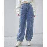 ブルー | カーゴバギーデニムパンツ【4色/2サイズ展開】 | SAISON DE PAPILLON
