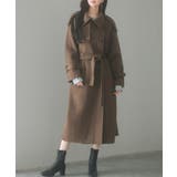 トレンチ風ダブルフェイスロングコート | SAISON DE PAPILLON  | 詳細画像10 