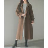 トレンチ風ダブルフェイスロングコート | SAISON DE PAPILLON  | 詳細画像4 